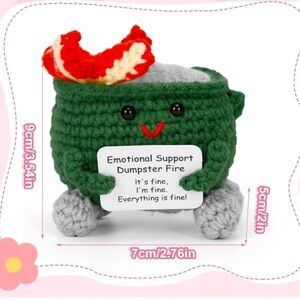NEW Emotional Support Crochet Dumpster Fire - Green